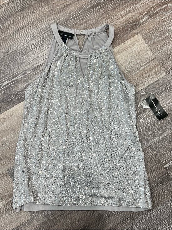 INC International Concepts Tops - INC International Concepts Silver Sequin Halter Top